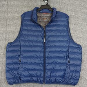 Hawke & Co Puffer Vest Mens Blue Lightweight Down Blend Full Zip- XXL (2XL)